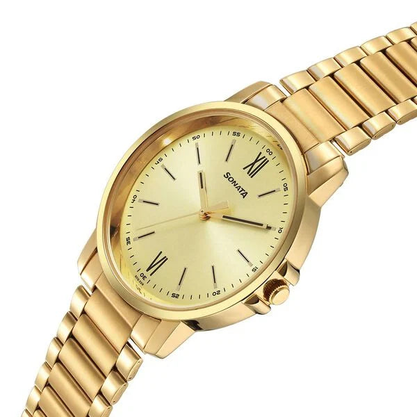 Sonata Traditional Essentials Quartz Analog Watch for Men - 77083YM05 - KRISHNA WATCH COMPANY