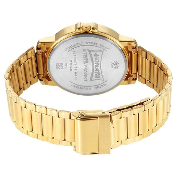 Sonata Traditional Essentials Quartz Analog Watch for Men - 77083YM05 - KRISHNA WATCH COMPANY