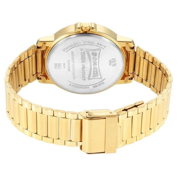 Sonata Traditional Essentials Quartz Analog Silver Dial Watch for Men - 77083YM06 - KRISHNA WATCH COMPANY