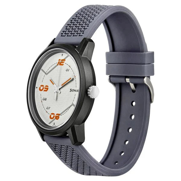 Sonata Quartz Analog PU Strap Watch for Men - 77085PP09W - KRISHNA WATCH COMPANY