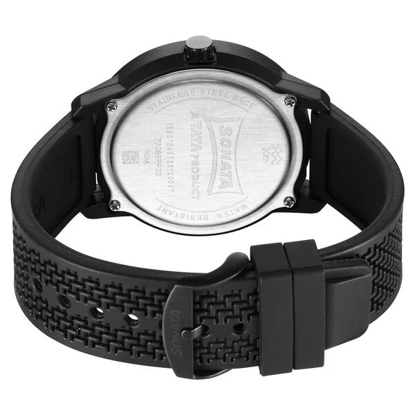 Sonata Volt Quartz Analog Green Dial Polyurethane Strap Watch for Men 77085PP22W - KRISHNA WATCH COMPANY