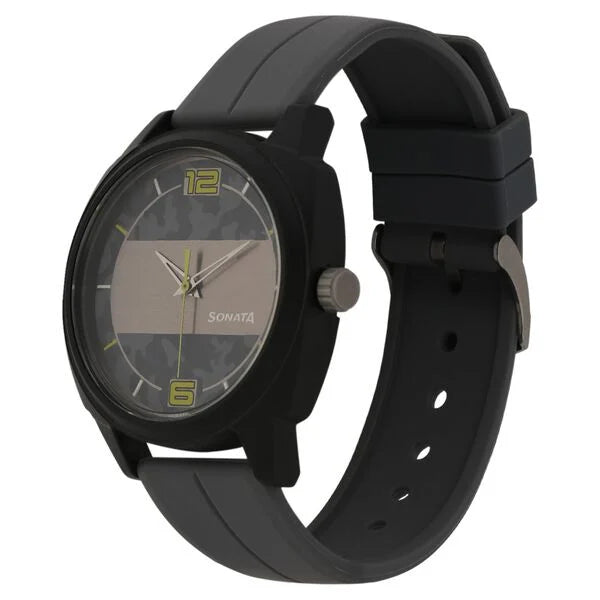 Sonata Camo Multicoloured Dial Plastic Strap Watch for Men 77086pp11w - KRISHNA WATCH COMPANY