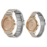Sonata Modern Bandhan Quartz Analog Pink Dial Stainless Steel Strap Watch for Couple 7710587050km02