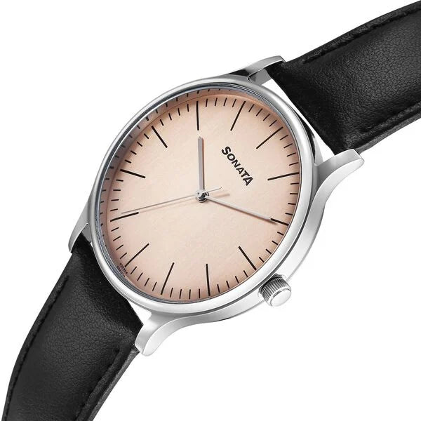 Sonata Aspire Quartz Analog Watch For Men - 77105SL20W - KRISHNA WATCH COMPANY