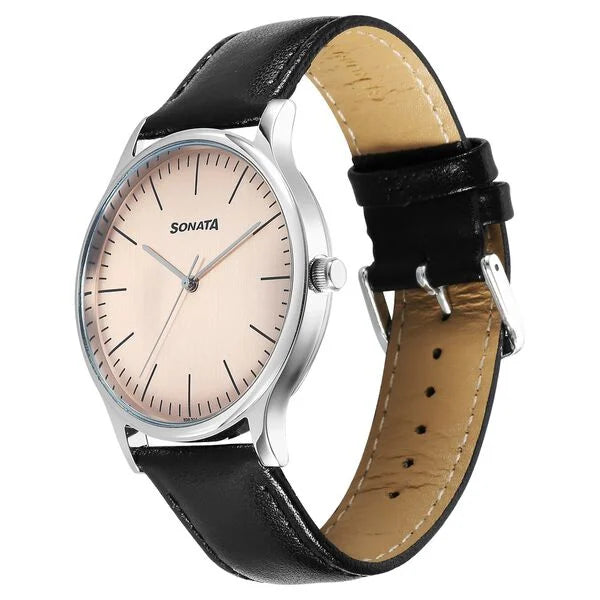 Sonata Aspire Quartz Analog Watch For Men - 77105SL20W - KRISHNA WATCH COMPANY
