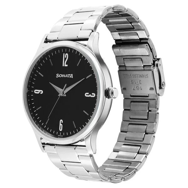 Sonata Aspire Quartz Analog Watch for Men - 77105SM09W - KRISHNA WATCH COMPANY