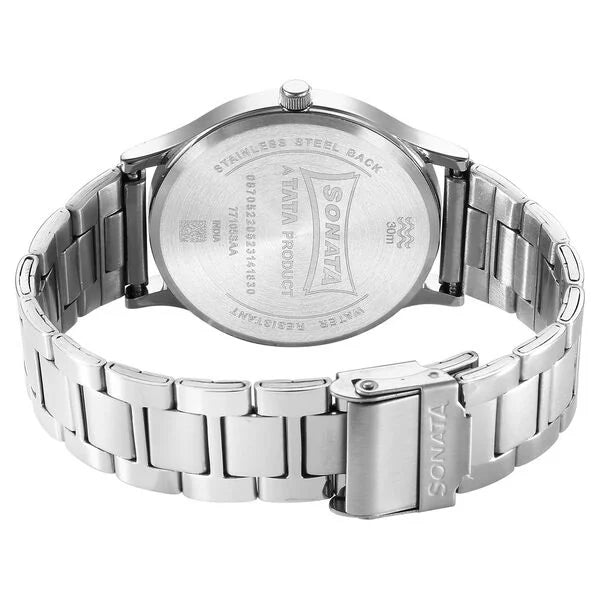Sonata Aspire Quartz Analog Watch for Men - 77105SM10W - KRISHNA WATCH COMPANY