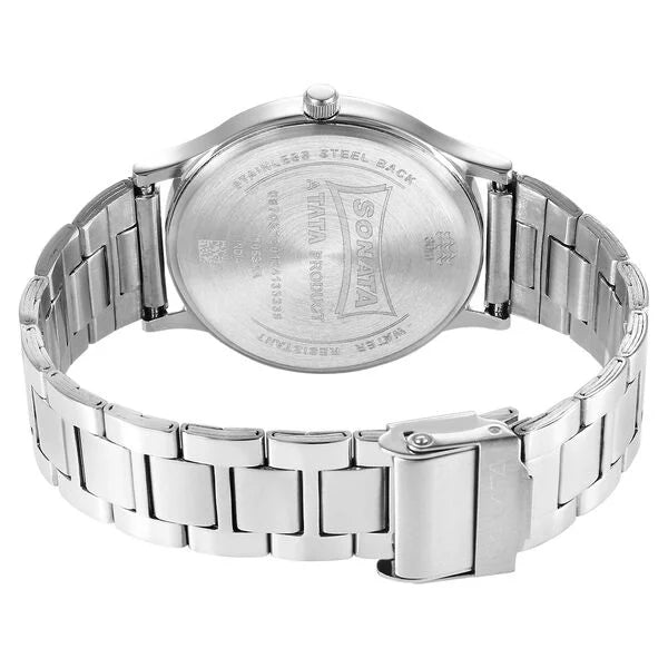 Sonata Aspire Quartz Analog White Dial Watch for Men - 77105SM12W - KRISHNA WATCH COMPANY