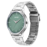 Sonata Aspire Quartz Analog Green Dial Stainless Steel Strap Watch for Men 77105SM13