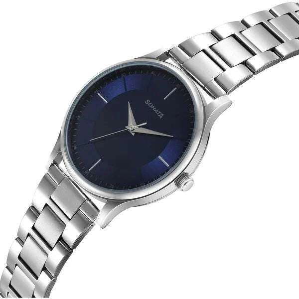 Sonata Aspire Quartz Analog 77105SM15W - KRISHNA WATCH COMPANY