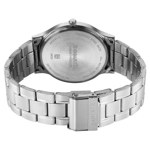 Sonata Aspire Quartz Analog Watch For Men - 77105SM24W - KRISHNA WATCH COMPANY