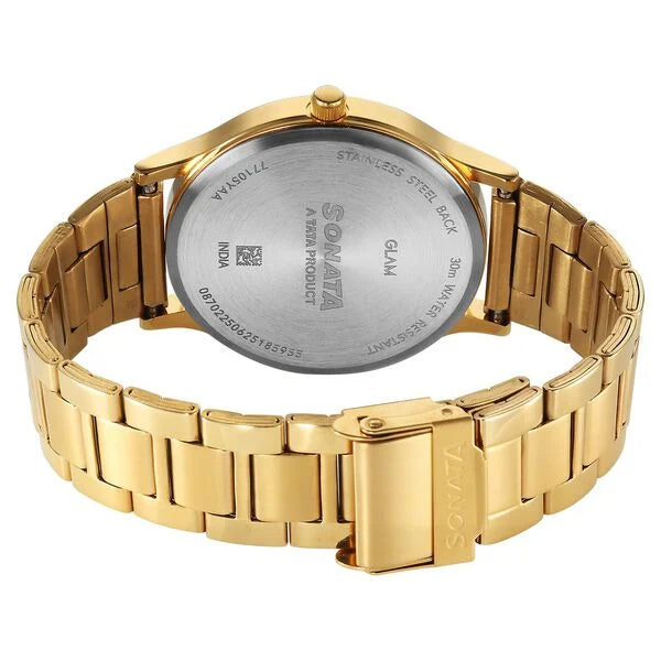 Sonata Traditional Essentials Green Dial Watch For Men - 77105YM07W - KRISHNA WATCH COMPANY