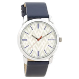 Sonata Knot White Dial Leather Strap Watch for Men 77107sl02