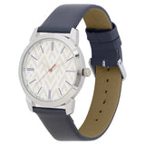 Sonata Knot White Dial Leather Strap Watch for Men 77107sl02