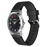 Sonata Smart Plaid Quartz Analog Black Dial TPU Strap Watch for Men np77107sp02w