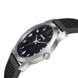Sonata Smart Plaid Quartz Analog Black Dial TPU Strap Watch for Men np77107sp02w