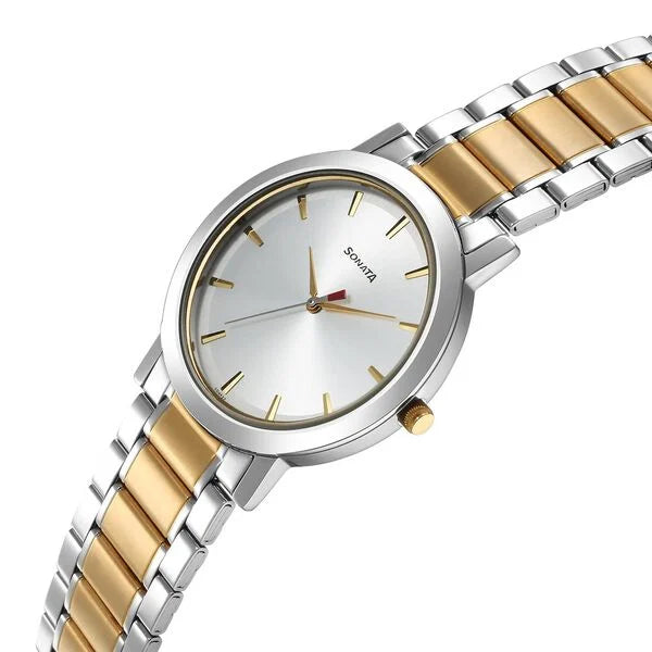 Sonata Utsav Quartz Analog Silver Dial Watch for Men 77108bm04 - KRISHNA WATCH COMPANY