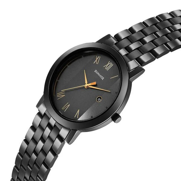 Sonata Quartz Analog with Date Utsav Watch for Men 77108nm01 - KRISHNA WATCH COMPANY