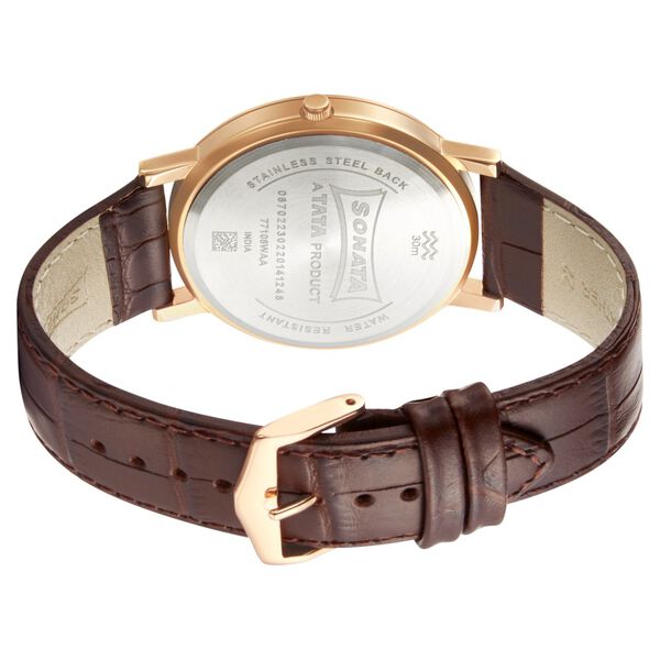 Sonata Quartz Analog Green Dial Leather Strap Watch for Men nr77108wl01w / 77108wl01w - KRISHNA WATCH COMPANY
