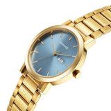Sonata Utsav Quartz Analog with Day and Date Blue Dial Stainless Steel Strap Watch for Men 77108YM10