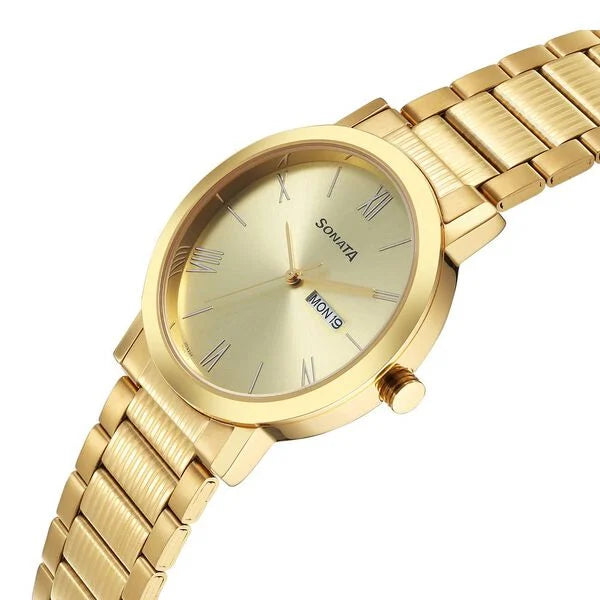 Sonata Utsav Quartz Analog 77108YM11 - KRISHNA WATCH COMPANY