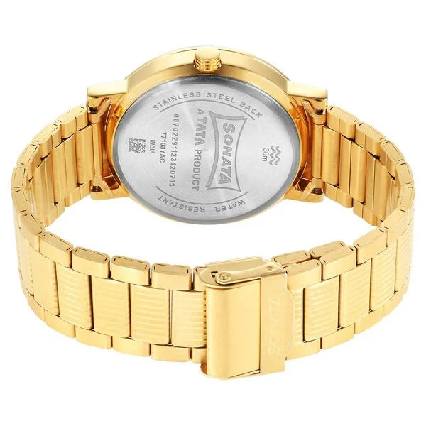 Sonata Utsav Quartz Analog 77108YM11 - KRISHNA WATCH COMPANY