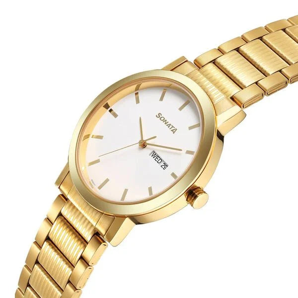 Sonata Utsav Quartz Analog 77108YM13 - KRISHNA WATCH COMPANY