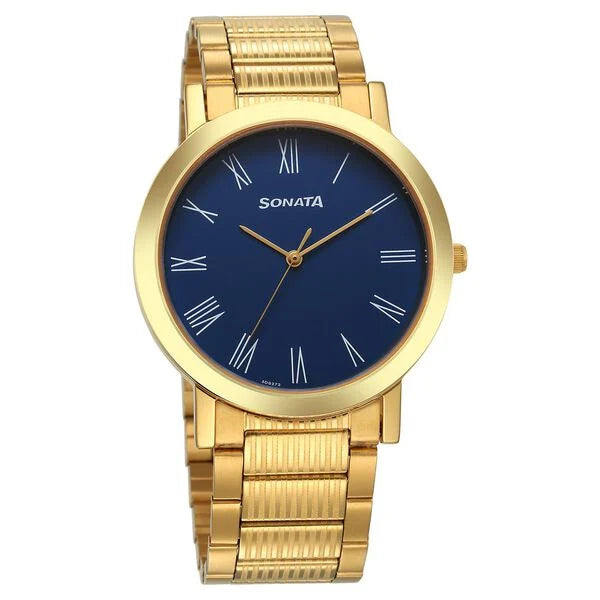 Sonata Utsav Quartz Analog with Day and Date Green Dial Stainless Steel Strap Watch for Men 77108YM14 - KRISHNA WATCH COMPANY