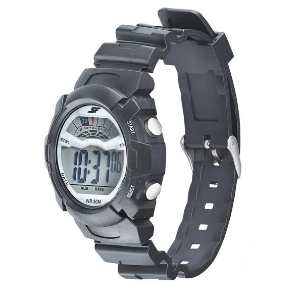 SF Digital Dial Black PU Strap Watch for Men 77109pp01 - KRISHNA WATCH COMPANY