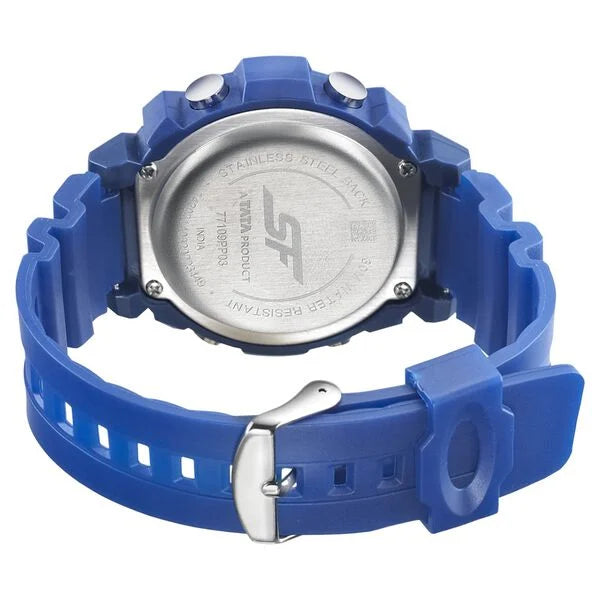 SF Digital Dial Blue PU Strap Watch for Men 77109pp03 - KRISHNA WATCH COMPANY