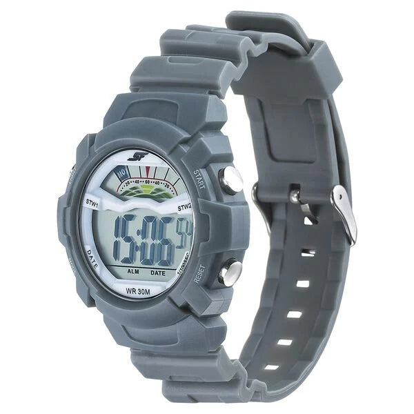 SF Digital Dial Grey PU Strap Watch for Men 77109pp05 - KRISHNA WATCH COMPANY