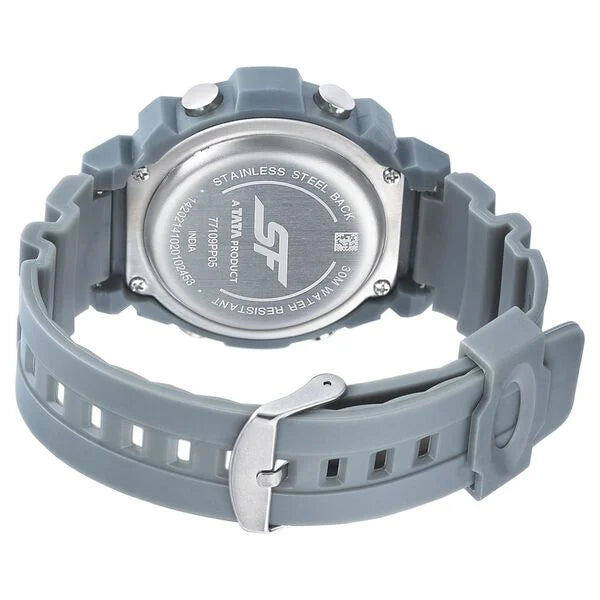 SF Digital Dial Grey PU Strap Watch for Men 77109pp05 - KRISHNA WATCH COMPANY