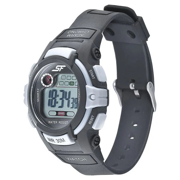 SF Digital Dial Black PU Strap Watch for Men 77110pp02 - KRISHNA WATCH COMPANY