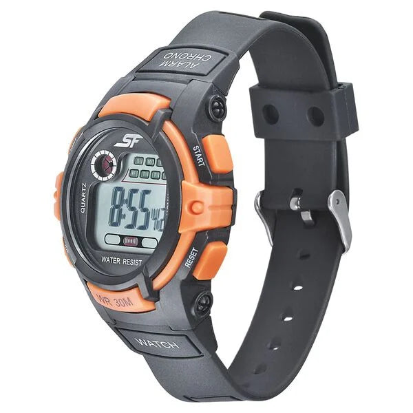 SF Digital Dial Black PU Strap Watch for Men 77110pp04 - KRISHNA WATCH COMPANY