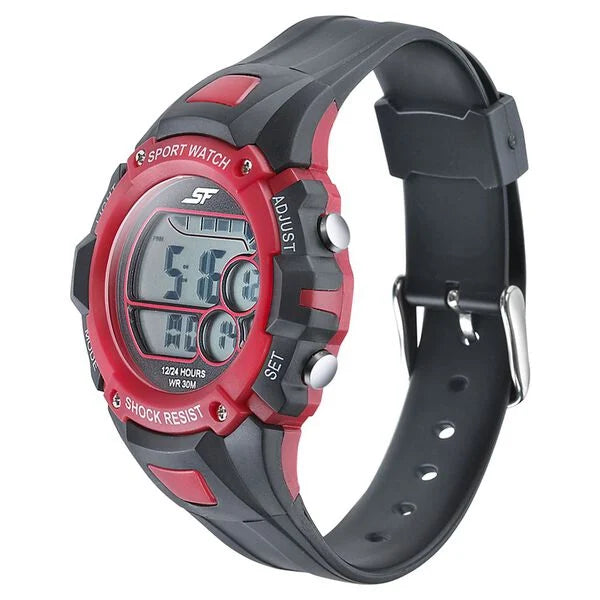 SF Digital Dial Black PU Strap Watch for Men 77111pp01 - KRISHNA WATCH COMPANY