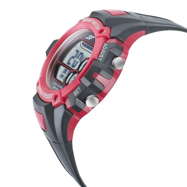 SF Digital Dial Black PU Strap Watch for Men 77111pp01 - KRISHNA WATCH COMPANY