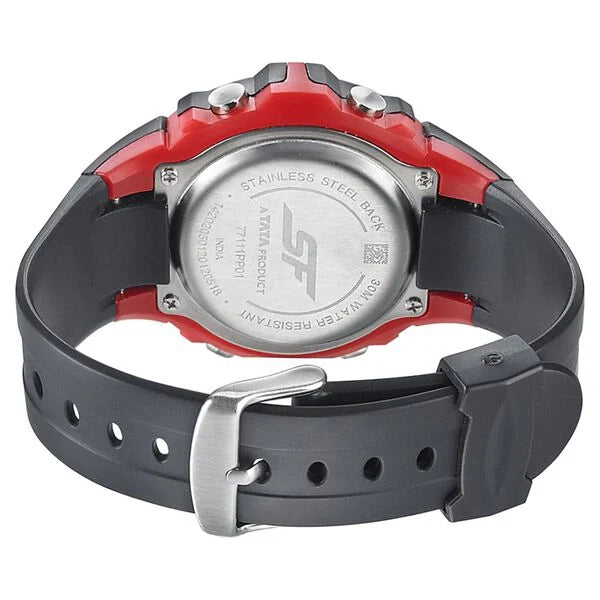 SF Digital Dial Black PU Strap Watch for Men 77111pp01 - KRISHNA WATCH COMPANY