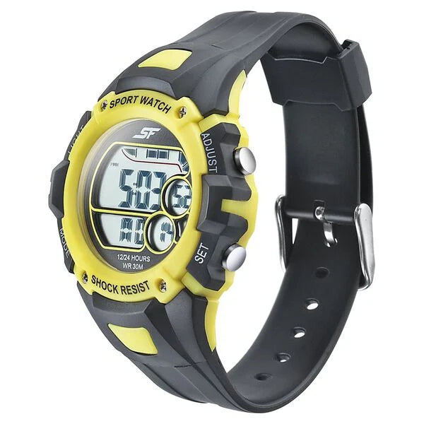 SF Digital Dial Black PU Strap Watch for Men 77111pp03 - KRISHNA WATCH COMPANY