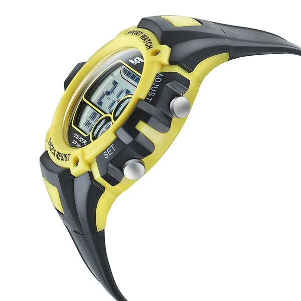 SF Digital Dial Black PU Strap Watch for Men 77111pp03 - KRISHNA WATCH COMPANY