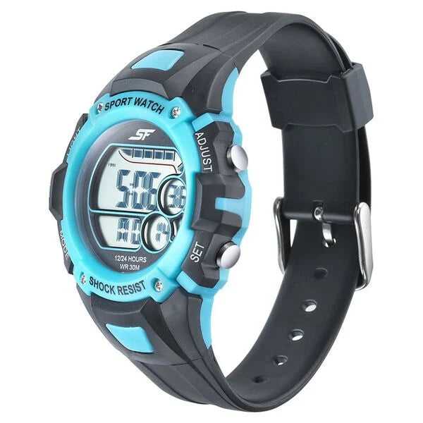 SF Digital Dial Black PU Strap Watch for Men 77111pp04 - KRISHNA WATCH COMPANY