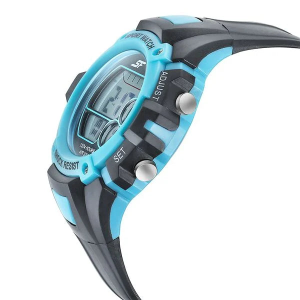 SF Digital Dial Black PU Strap Watch for Men 77111pp04 - KRISHNA WATCH COMPANY
