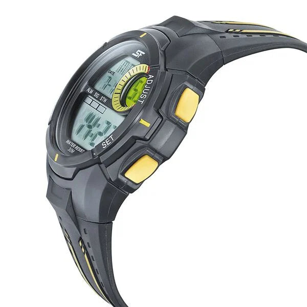 SF Digital Dial Black PU Strap Watch for Men 77112pp03 - KRISHNA WATCH COMPANY
