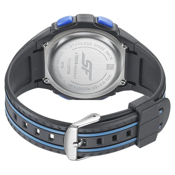 SF Digital Dial Black PU Strap Watch for Men 77112pp04 - KRISHNA WATCH COMPANY