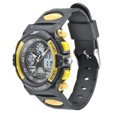 SF Quartz Analog Digital Black Dial PU Strap Watch for Men 77116pp01w