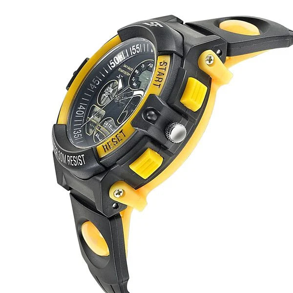 SF Quartz Analog Digital Black Dial PU Strap Watch for Men 77116pp01w - KRISHNA WATCH COMPANY