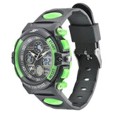 SF Quartz Analog Digital Black Dial PU Strap Watch for Men 77116pp02w
