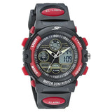 SF Quartz Analog Digital Black Dial PU Strap Watch for Men 77116pp03w