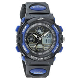 SF Quartz Analog Digital Black Dial PU Strap Watch for Men 77116pp04w