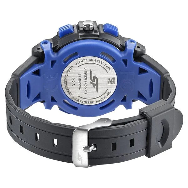 SF Quartz Analog Digital Black Dial PU Strap Watch for Men 77116pp04w - KRISHNA WATCH COMPANY