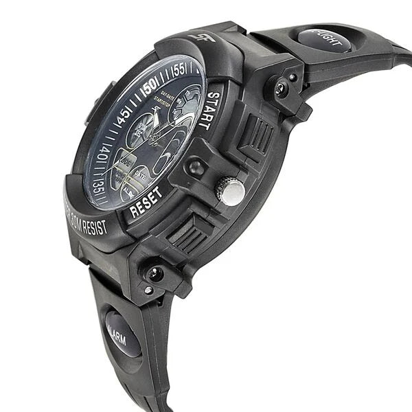 SF Hustler Quartz Digital Analog Digital Black Dial Black PU Strap Watch For Men 77116pp05w - KRISHNA WATCH COMPANY